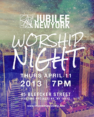 Jubilee Worship night flyer