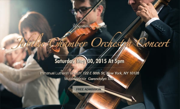 Jubilee Chamber Orchestra concert poster for May 30