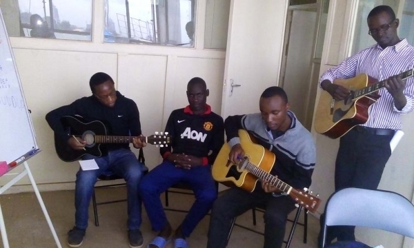Guitar class at Jubilee World Kenya in June, 2015.